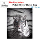 Just Home Blue Eyes Stripes Tiger Polar Fleece Throw Rug