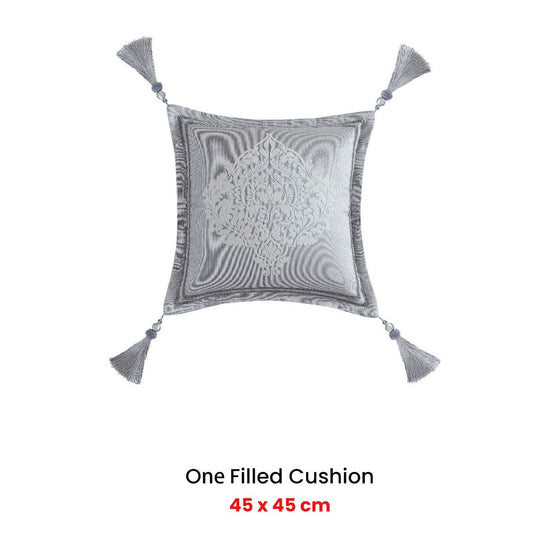 Davinci Alexander Silver Square Filled Cushion 45 x 45cm