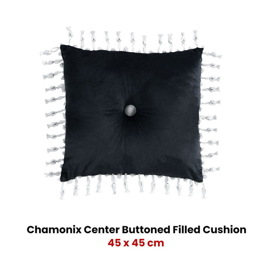 Davinci Chamonix Center Buttoned Filled Cushion with Tassels 45 x 45cm