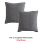 Private Collection Pair of Urban Charcoal 100% Cotton Waffle European Pillowcases