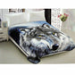 800GSM Luxury Reversible Animal Pattern Mink Blanket Queen 200 x 240 cm Wild Wolf