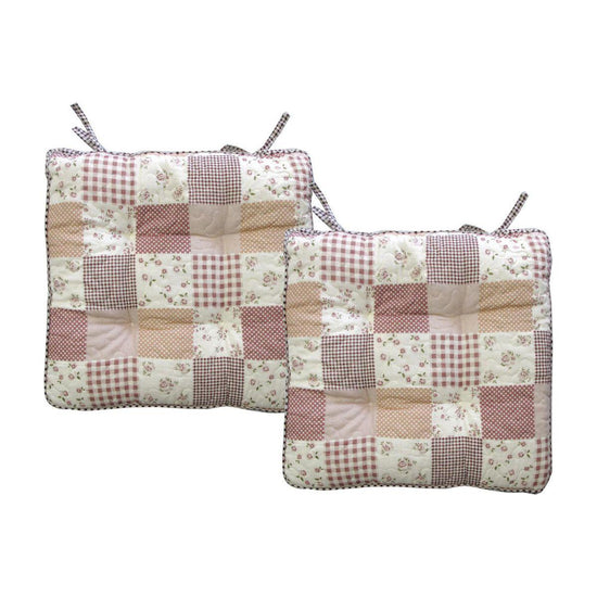 Lylac Homeware Petal Delights Set of 2 Cotton Chair Pads Lucy Pink