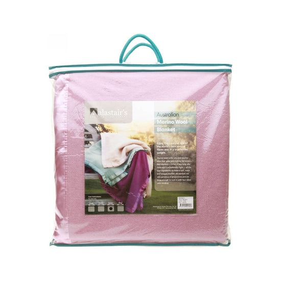 Alastairs 375GSM Australian Merino Wool Blanket Pink - King