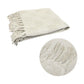 Checkerboard 100% Cotton Texture Fringe Throw Rug 125 x 150 cm Off White
