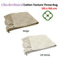 Checkerboard 100% Cotton Texture Fringe Throw Rug 125 x 150 cm Off White