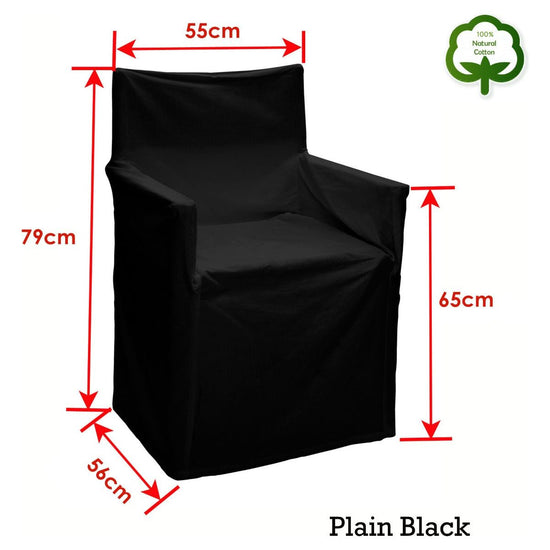 Rans Alfresco 100% Cotton Director Chair Cover - Plain Black