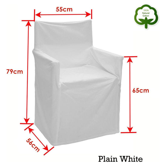 Rans Alfresco 100% Cotton Director Chair Cover - Plain White