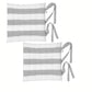 Rans Set of 2 Alfresco Cotton Chair Pads 40x40 cm - Striped Silver