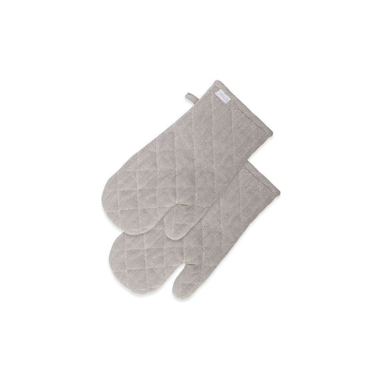Rans Herringbone Charcoal Cotton Set of 2 Oven Gloves