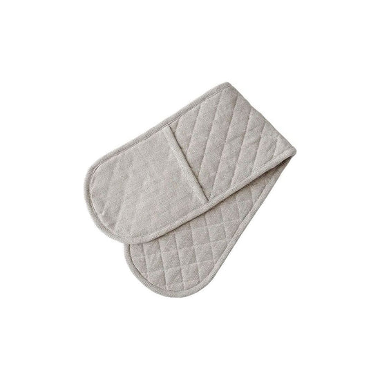 Rans Herringbone Charcoal Cotton Double Oven Mitt