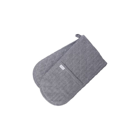 Rans Herringbone Black Cotton Double Oven Mitt
