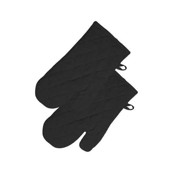 Rans Manhattan Black Cotton Set of 2 Oven Gloves