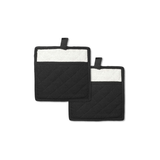 Rans Manhattan Black Cotton Set of 2 Pot Holders