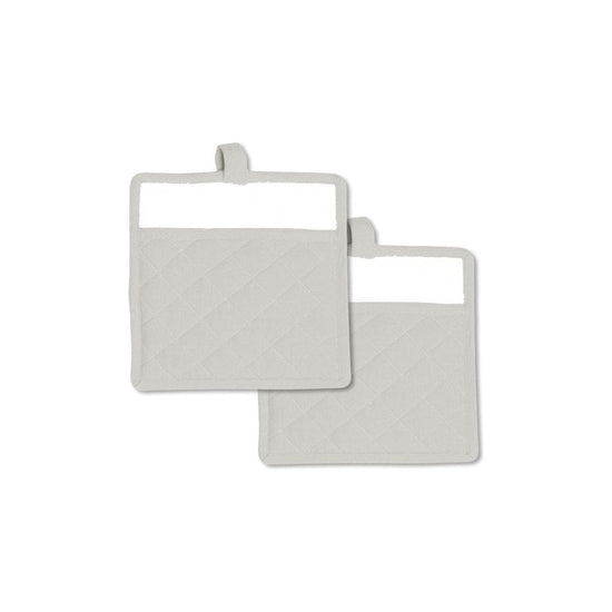 Rans Manhattan Silver Cotton Set of 2 Pot Holders