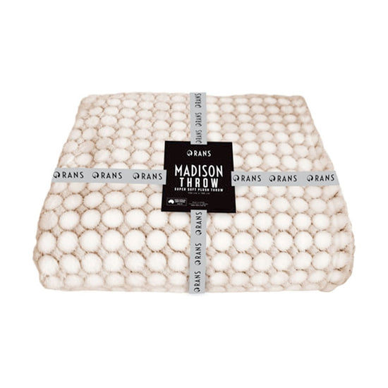 Rans Madison Plush Throw - Linen
