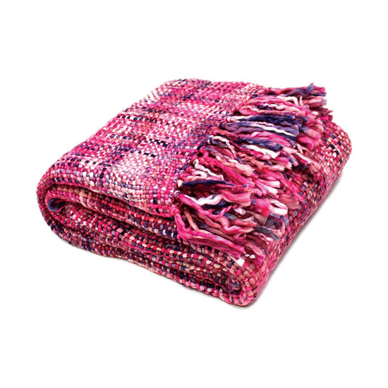 Rans Oslo Knitted Weave Throw 127x152cm - Barbie Doll