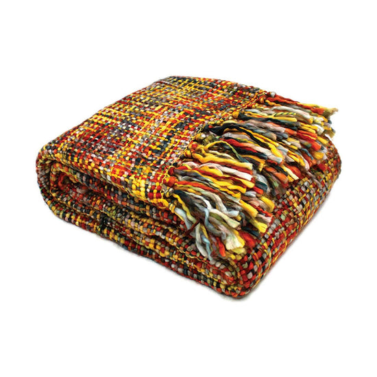 Rans Oslo Knitted Weave Throw 127x152cm - Bush Fire