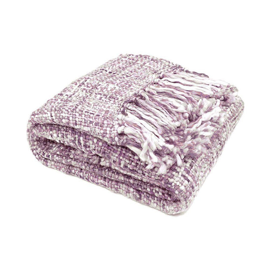 Rans Oslo Knitted Weave Throw 127x152cm - Lilac Hint