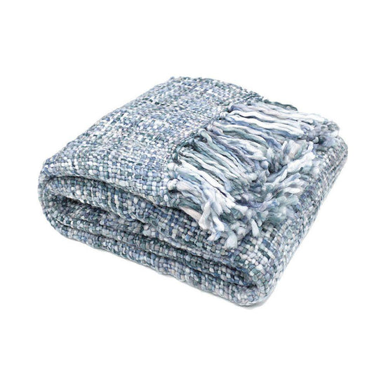 Rans Oslo Knitted Weave Throw 127x152cm - Steel Blue