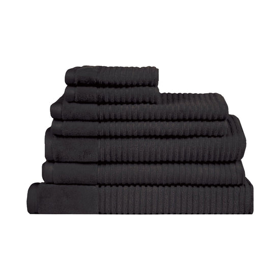 Royal Excellency 7 Piece Cotton Bath Towel Set - Black