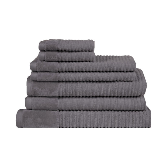 Royal Excellency 7 Piece Cotton Bath Towel Set - Charcoal