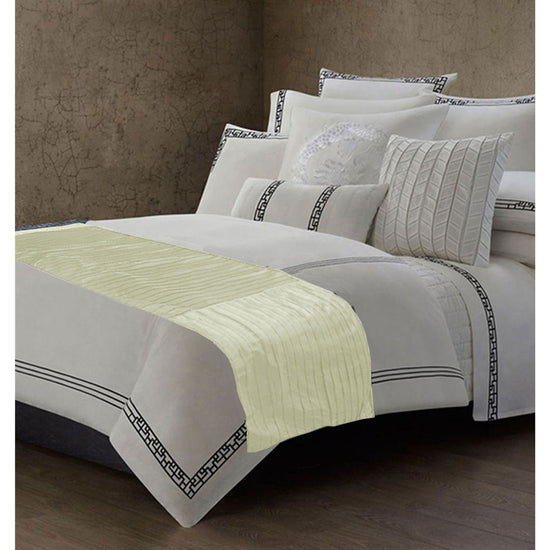 Rapee Pleated Bed Runner - Cream