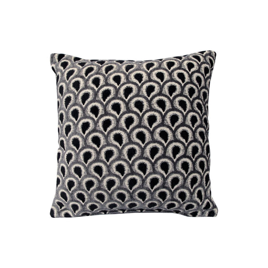 Rapee Peacock Texture Cushion Cover - Black 45 x 45 cm