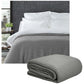 Living @ Home 350gsm 100% Cotton Breathable Waffle Blanket Queen 240 x 255 cm Charcoal