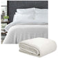 Living @ Home 350gsm 100% Cotton Breathable Waffle Blanket Queen 240 x 255 cm White