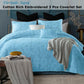 Cotton Rich Lightly Quilted Coverlet Set Floriade Aqua Queen