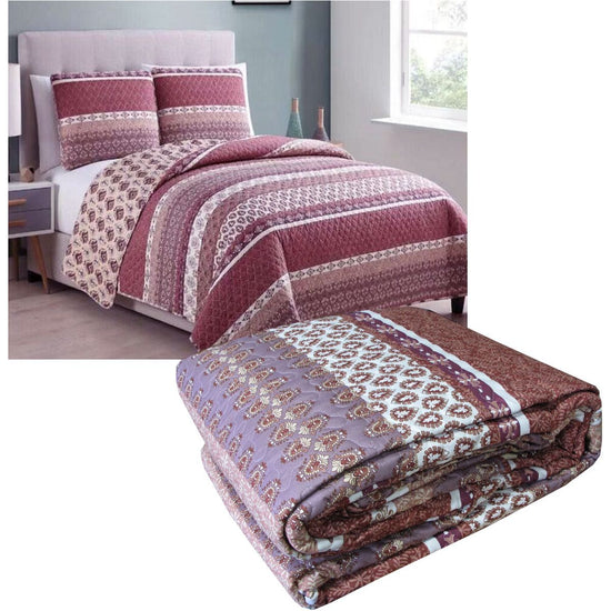 Seville 3 Pce Lightly Quilted Polyester Cotton Coverlet Set Queen/King