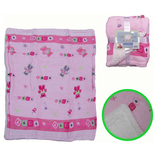 Elements Soft Coral Fleece Baby Blanket 80 x 100 cm -Pink