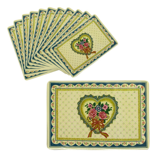 Set of 12 PVC Easy Care Placemats - Valentine