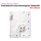 Anya Flowers White Embroidered Cutout Rectangular Tablecloth 152 x 228 cm