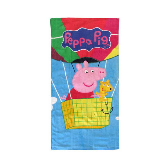 Bloomington Peppa Pig Hot Air Balloon Kids Cartoon Printed Cotton Beach Towel 70 x 135 cm