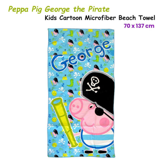 Bloomington Peppa Pig George the Pirate Kids Cartoon Printed Microfiber Beach Towel 70 x 137 cm