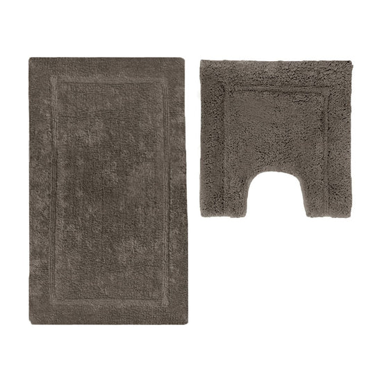 2200GSM 2 Pce Axel 100% Cotton Bath Mat Set Chocolate