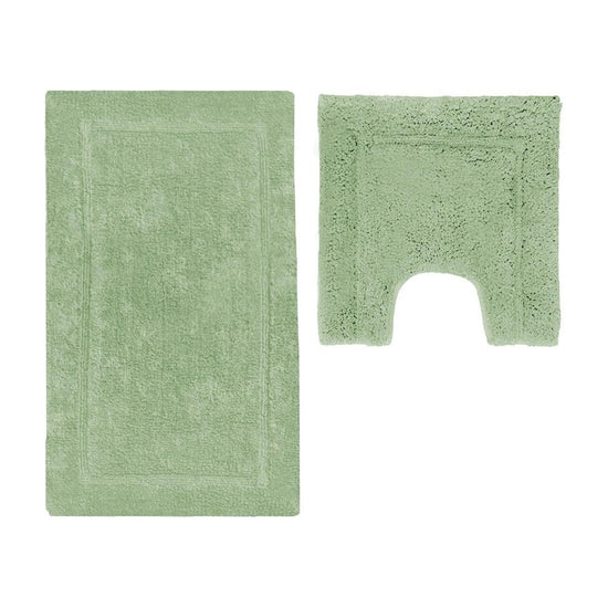 2200GSM 2 Pce Axel 100% Cotton Bath Mat Set Moss Green