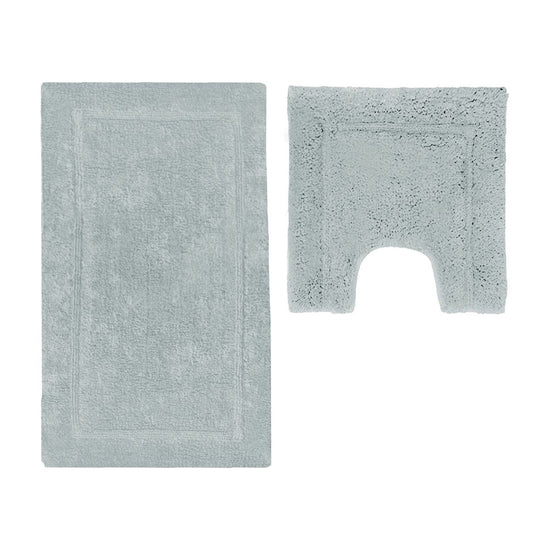 2200GSM 2 Pce Axel 100% Cotton Bath Mat Set Silver Cloud