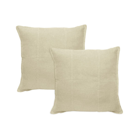 Pair of Pure Linen European Pillowcases Cream