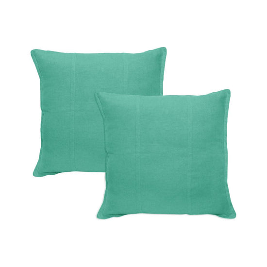 Pair of Pure Linen European Pillowcases Light Teal