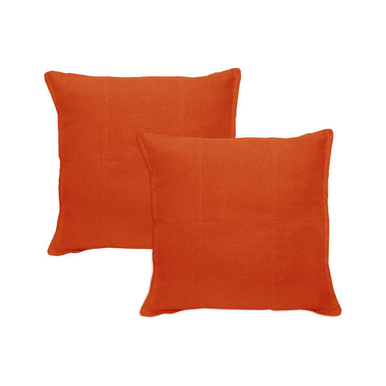 Pair of Pure Linen European Pillowcases Mandarin