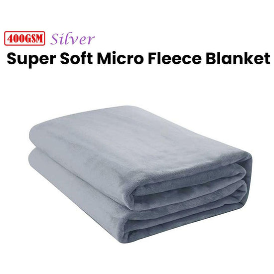 Jason 400GSM Super Soft Micro Fleece Blanket Silver King