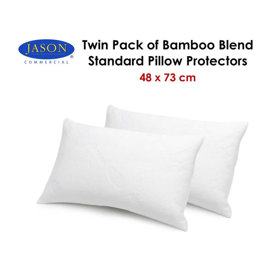 Jason Twin Pack of Bamboo Blend Standard Pillow Protectors 48 x 73 cm