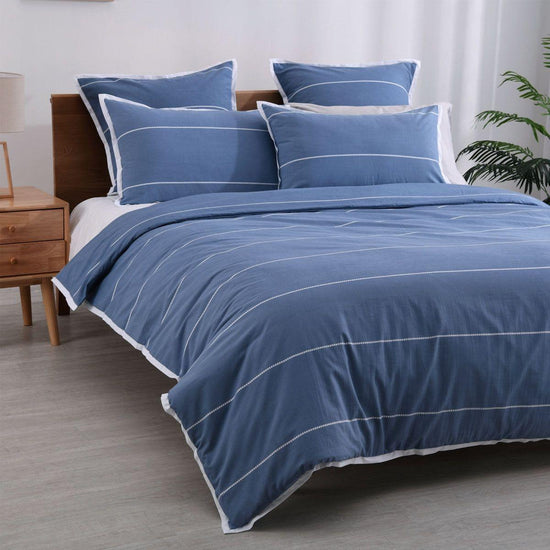 Jason Calista Indigo Quilt Cover Set Queen