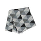 Triangles 175GSM Geometric Pattern Printed Polar Fleece Throw Rug 120 x 150cm Grey