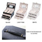 Jewellery Box With Mirror Double Drawers Organizer Storage Lock Case(White)