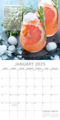 Cocktails 2025 Square Wall Calendar Food 16-Month Christmas Premium Planner Gift
