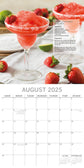 Cocktails 2025 Square Wall Calendar Food 16-Month Christmas Premium Planner Gift