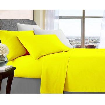 ultra soft microfibre sheet set double yellow